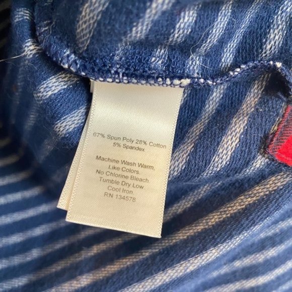 Vineyard Vines Girls Navy Striped Sweatshirt Tunic With Merry Plaid Pocket NEW - Picture 5 of 9